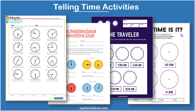 Time worksheets for kindergarten